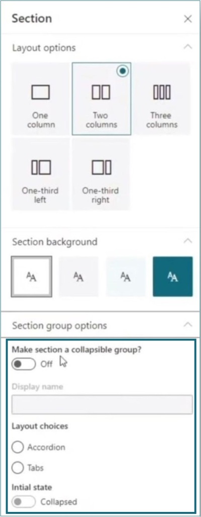 Collapsible/Expandable Sections in SharePoint Online modern pages