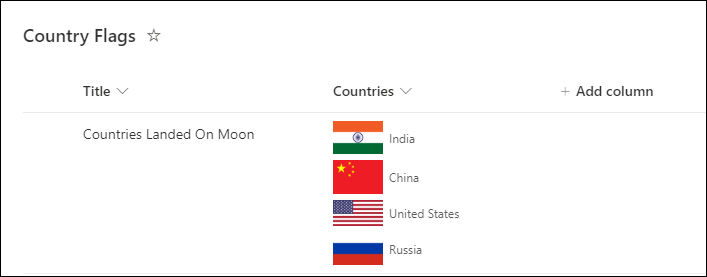 SharePoint Online: Display Country Flags using JSON Formatting – multiple selections