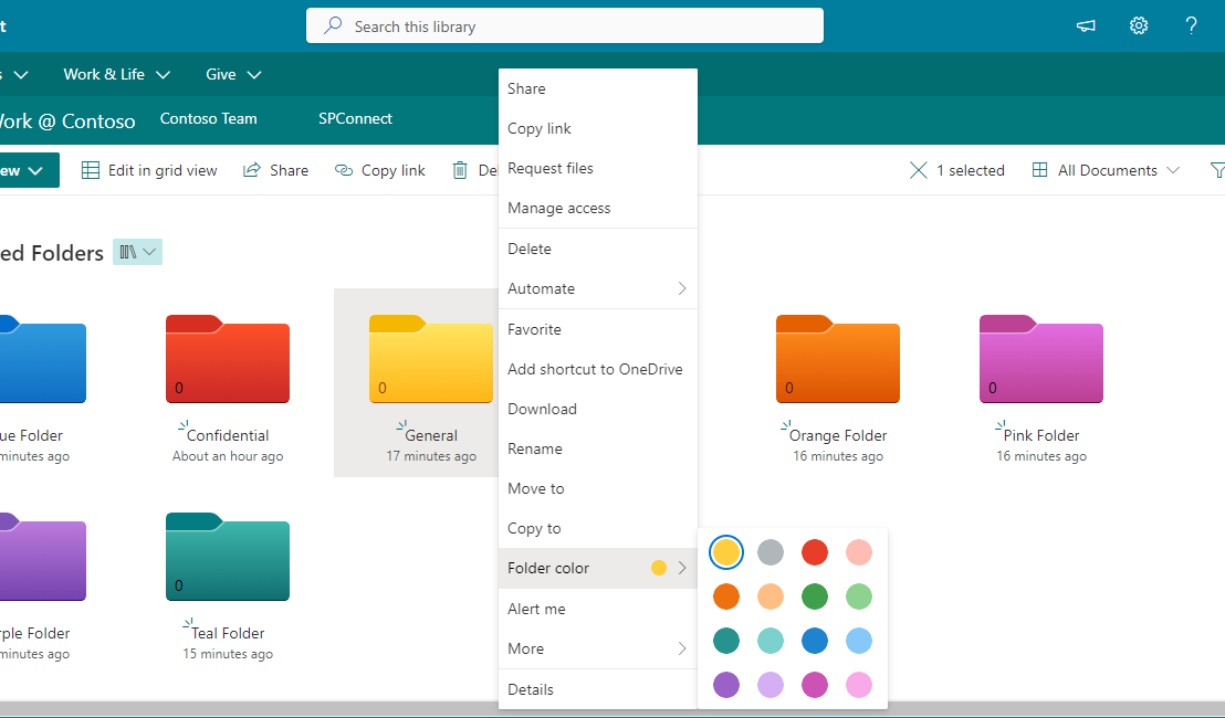 Creating Colored Folders in SharePoint Online and OneDrive